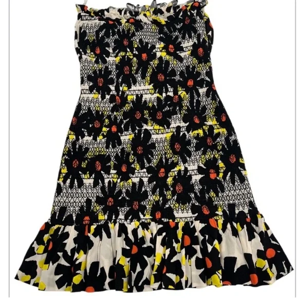 Anthropologie PLENTY BY TRACY REESE Dress In Smocked Black Floral XS - Picture 6 of 7
